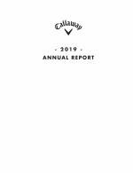 Click here to view Callaway Golf Company 2019 Annual Report