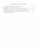 Index to Consolidated Financial Statements