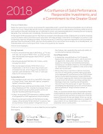 2018: A Confluence of Solid Performance, Responsible Investments, and a Commitment to the Greater Good