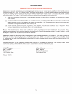 - Management's Report on Internal Control over Financial Reporting