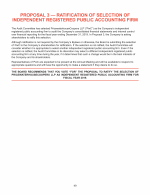 Proposal 3 - Ratification of Selection of Independent Registered Public Accounting Firm