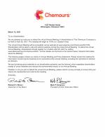 Click here to view The Chemours Company 2021 Proxy Statement