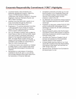 - Corporate Responsibility Commitment ("CRC") Highlights