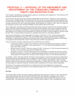Proposal 5 - Approval of the Amendment and Restatement of The Chemours Company 2017 Equity and Incentive Plan