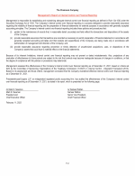 - Management's Report on Internal Control over Financial Reporting