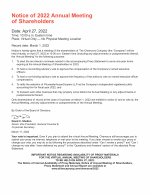 Notice of 2022 Annual Meeting of Shareholders
