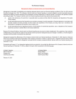 - Management's Report on Internal Control over Financial Reporting