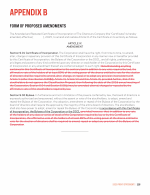 Appendix B - Form of Proposed Amendments