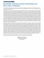 Stockholder Proposals, Director Nominations and Other Items of Business