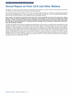 Annual Report on Form 10-K and Other Matters